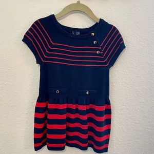 Janie & Jack | Navy and Red Sweater Dress | 12-18 months